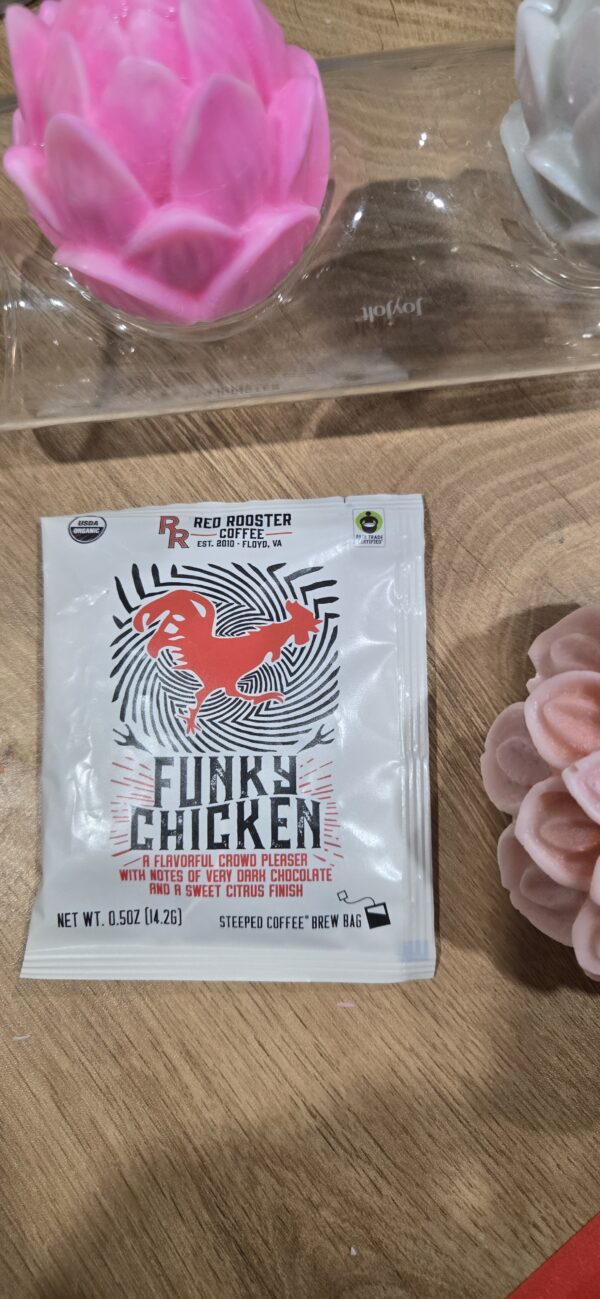 Organic Funky Chicken-Coffee Sachets/Bags No Coffee Filter required (VA)